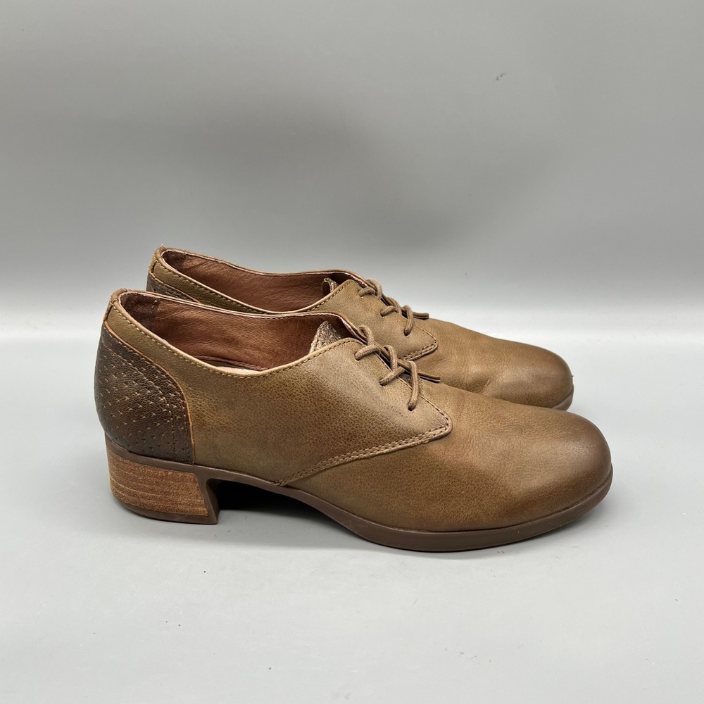 Dansko Shoes Womens 6 Brown Leather Oxford Round Toe Lace Up Block Heel Comfort